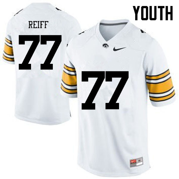 Youth Iowa Hawkeyes #77 Riley Reiff College Football Jerseys-White - Click Image to Close